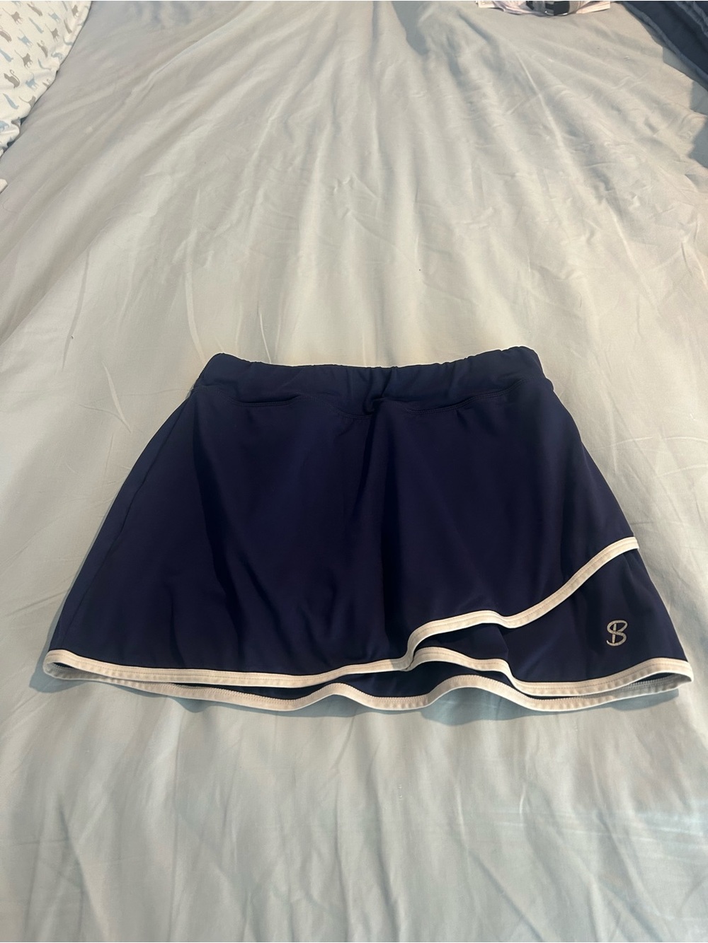 SB Navy Circle Skirt with White Trim
